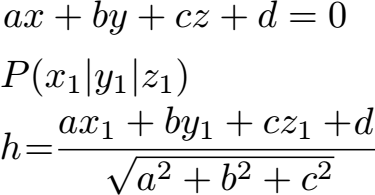 Abstand Punkt zu Ebene Formel Gleichung