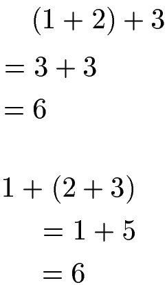 Assoziativgesetz Addition Beispiel 1