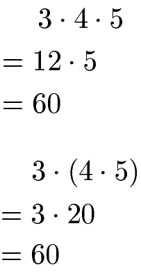 Assoziativgesetz Multiplikation Beispiel