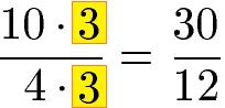 Bruchrechnen: Erweitern mit 3 Beispiel