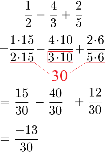 Brüche addieren und subtrahieren: Brüche erweitern und ausrechnen