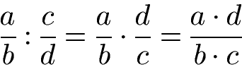 Brüche dividieren allgemeine Gleichung mit Variablen