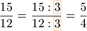 Brüche kürzen mit 3 Beispiel