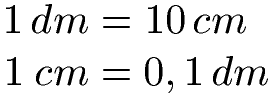Dezimeter in Zentimeter umrechnen 