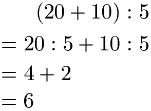 Distributivgesetz Division Beispiel 1