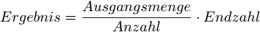 Dreisatz Formel / Gleichung