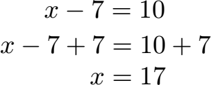 Gleichungen umformen Subtraktion