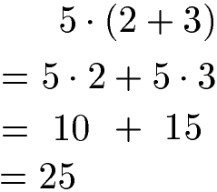 Klammerrechnung Distributivgesetz Beispiel