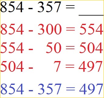 Kopfrechnen Subtraktion Beispiel 2