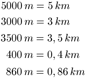 Meter in Kilometer umrechnen Aufgaben