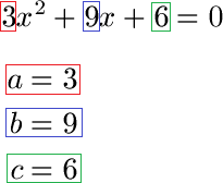 ABC-Formel Beispiel 1 Lösung a, b und c abgelesen
