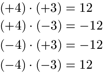 Multiplikation negativer Zahlen mit Beispielen