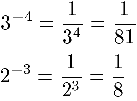 Negativer Exponent Beispiele