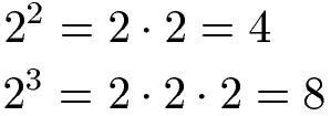 Zweierpotenzen: Basis 2 Beispiele