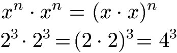 Potenzgesetze multiplizieren gleiche Basis und gleicher Exponent