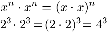 Potenzgesetze multiplizieren bei gleicher Basis und gleichem Exponenten