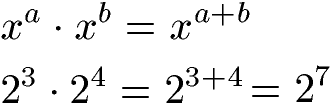 Potenzgesetze multiplizieren bei gleicher Basis