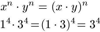 Potenzgesetze multiplizieren gleicher Exponent bei unterschiedlichen Basen