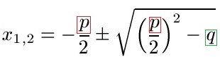 PQ-Formel Beispiel 1 Lösung Formel