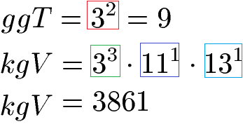 Primfaktorzerlegung kgV und ggT 351 und 99