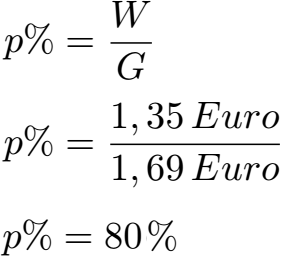 Prozentsatz Formel und Beispiel Nr. 2