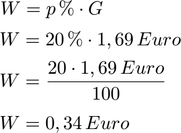 Prozenzwert Formel und Beispiel
