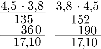 Rationale Zahlen: Kommutativgesetz der Multiplikation mit Dezimalzahlen