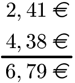 Schriftliche Addition mit Geld