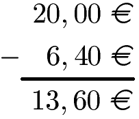 Rechen mit Geld Klasse 4 Beispiel 1