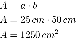 Flächeninhalt Rechteck Beispiel 1 mit Zentimetern