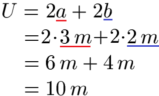 Rechteck Umfang U berechnen Beispiel 1 Lösung