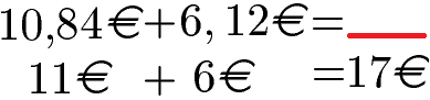 Überschlagsrechnung Geld mit Dezimalzahlen