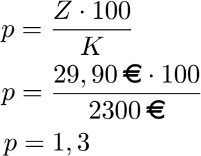 Zinssatz berechnen Beispiel 3
